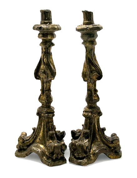 Pair of Italian Rococo Gilt-Wood