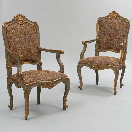 PAIR OF ITALIAN ROCOCO PAINTED