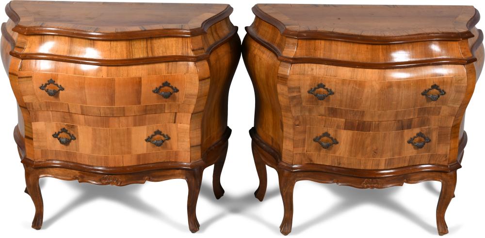 PAIR OF ITALIAN ROCOCO STYLE WALNUT
