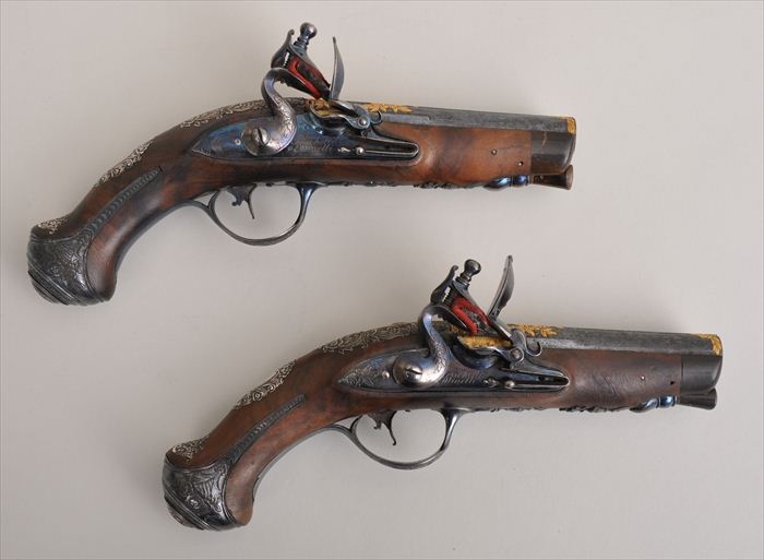 PAIR OF ITALIAN SILVER GILT-METAL