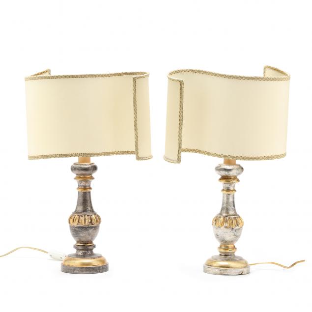 PAIR OF ITALIAN SILVER LEAF