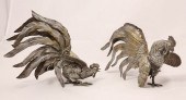 PAIR OF ITALIAN SILVER OVER BR
