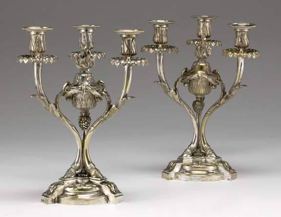 Pair of Italian Silvered Brass