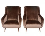 PAIR OF ITALIAN VELVET UPHOSTE