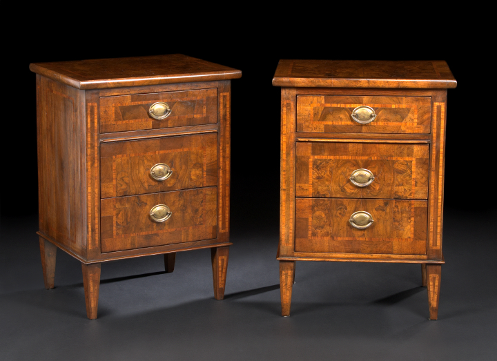 Pair of Italian Walnut Commodes, 