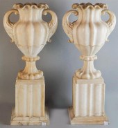 PAIR OF ITALIAN WHITE ALABASTE