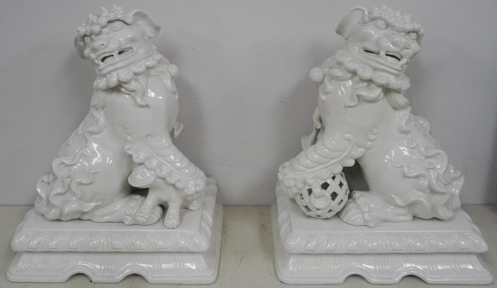 PAIR OF ITALIAN WHITE GLAZED