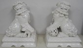 PAIR OF ITALIAN WHITE GLAZED C