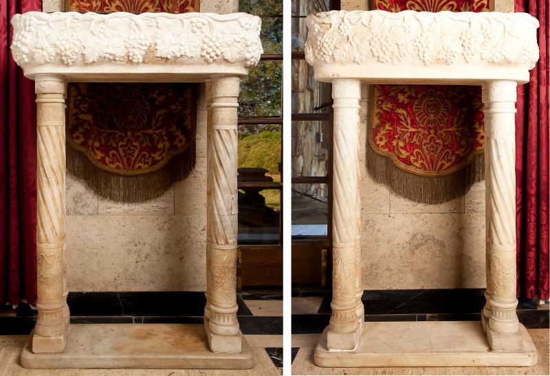 Pair of Italian White Marble