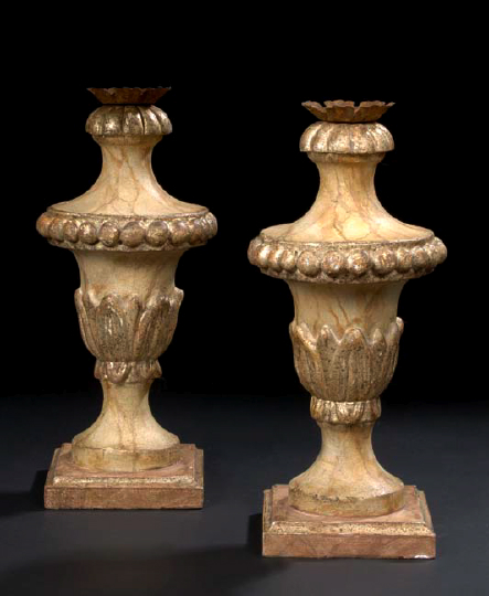 Pair of Italian Wrought-Tin-Mounted