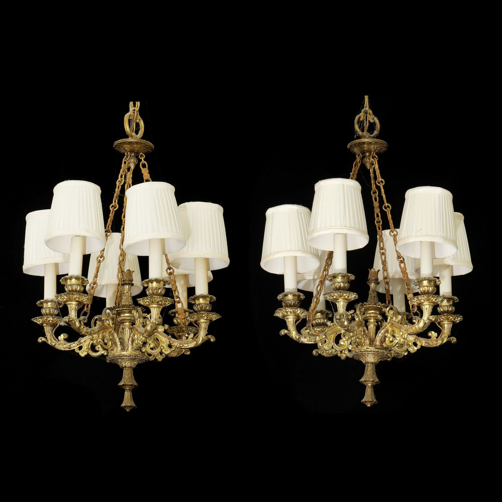 PAIR OF ITALIANATE GILT METAL