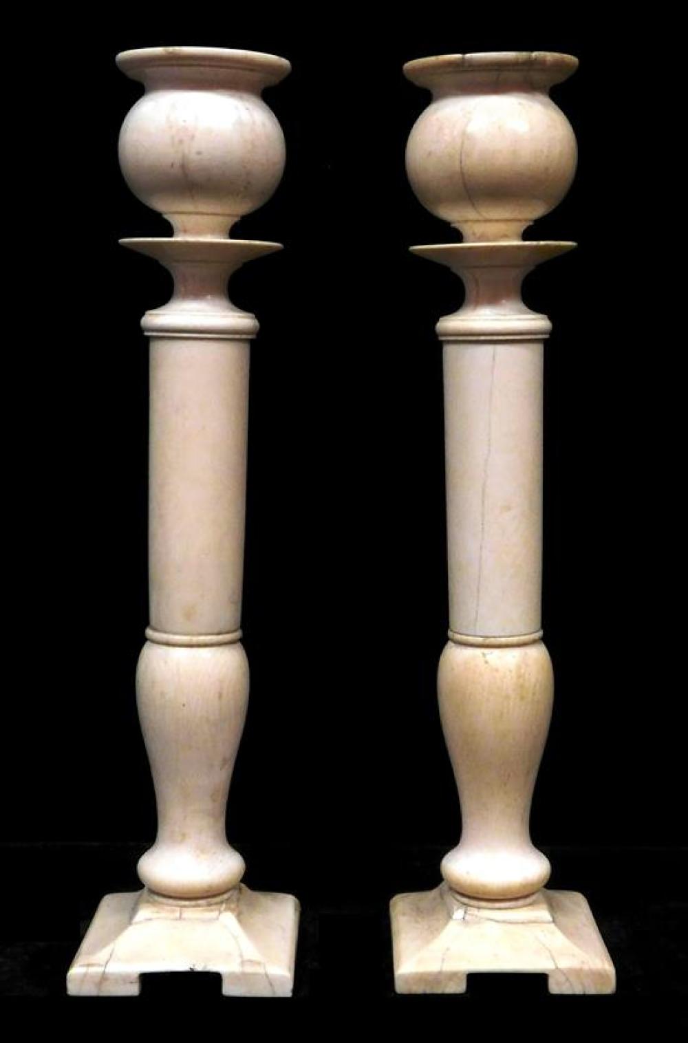 PAIR OF IVORY CANDLESTICKS,