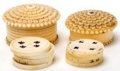PAIR OF IVORY WHIST COUNTER BO