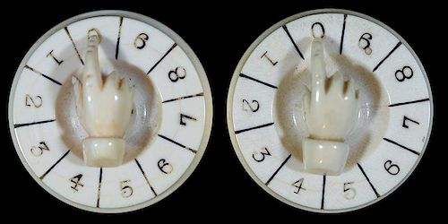 PAIR OF IVORY WHIST MARKERS WITH