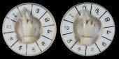 PAIR OF IVORY WHIST MARKERS WI