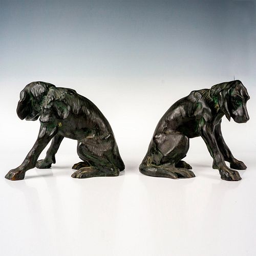 PAIR OF J. L. DRUCKLIEB BRONZE DOGS
