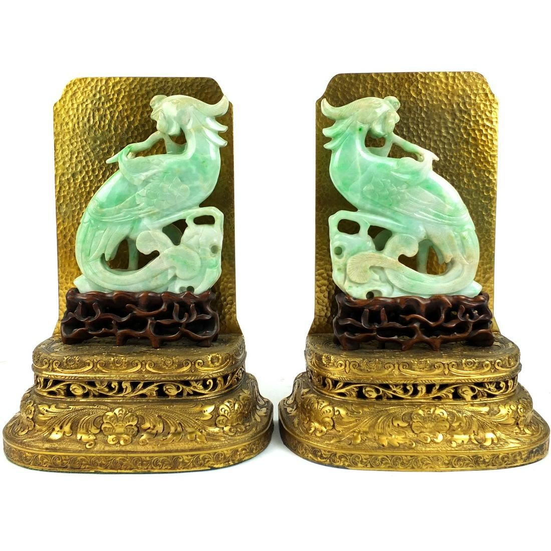 PAIR OF JADE CARVINGSPair of