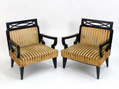 PAIR OF JAMES MONT LOUNGE CHAI