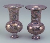 PAIR OF JAPANESE AMETHYST GLAS