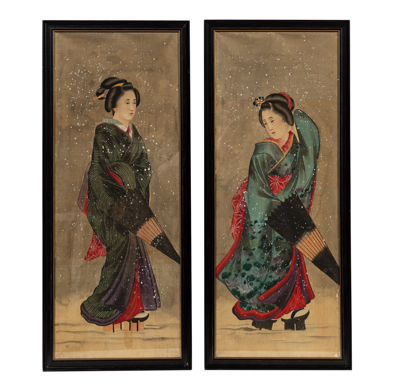 PAIR OF JAPANESE BIJIN-GA PAINTINGS