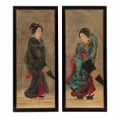 PAIR OF JAPANESE BIJIN-GA PAIN