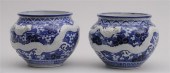 PAIR OF JAPANESE BLUE AND WHIT