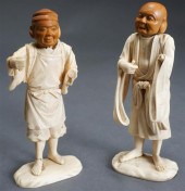 PAIR OF JAPANESE BONE AND WOOD
