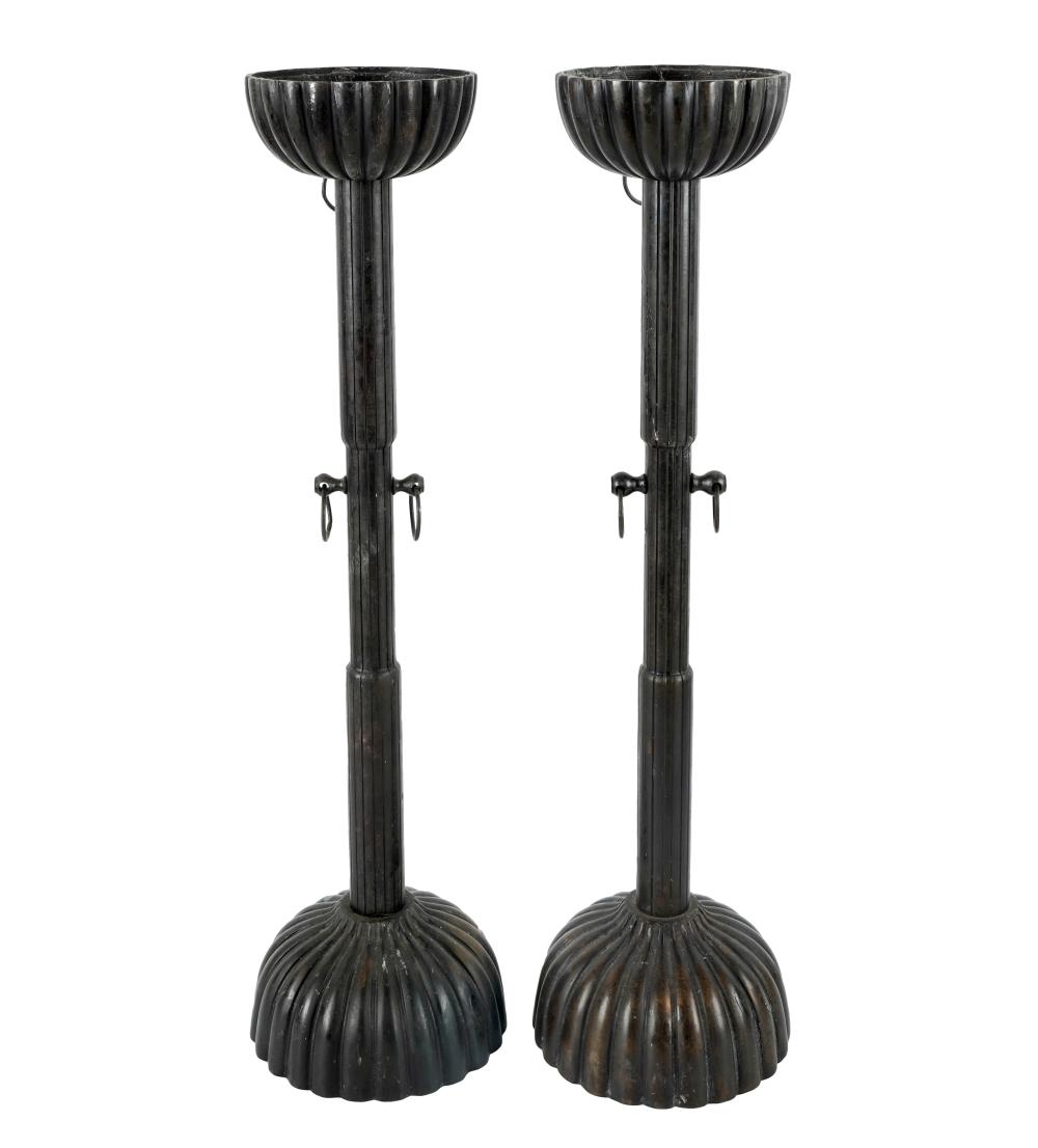 PAIR OF JAPANESE BRONZE ALTAR