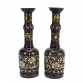 PAIR OF JAPANESE BRONZE CHAMPL