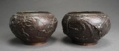 PAIR OF JAPANESE BRONZE JARDIN