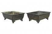 PAIR OF JAPANESE BRONZE PLANTE