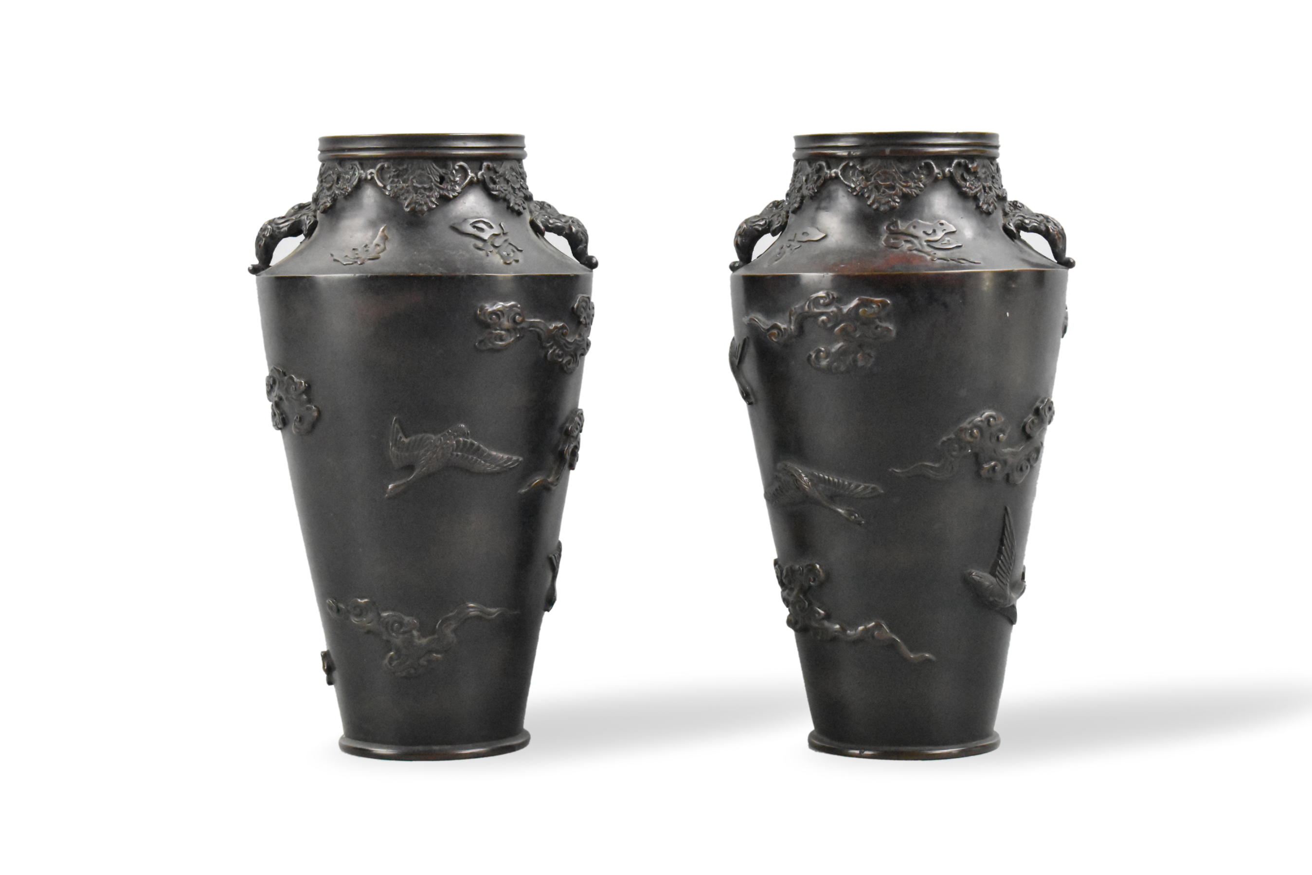 PAIR OF JAPANESE BRONZE