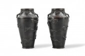 PAIR OF JAPANESE BRONZE VASE,M