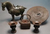 PAIR OF JAPANESE BRONZE VASES,