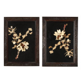 PAIR OF JAPANESE CARVED BONE A