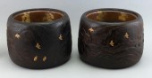 PAIR OF JAPANESE CARVED WOOD H
