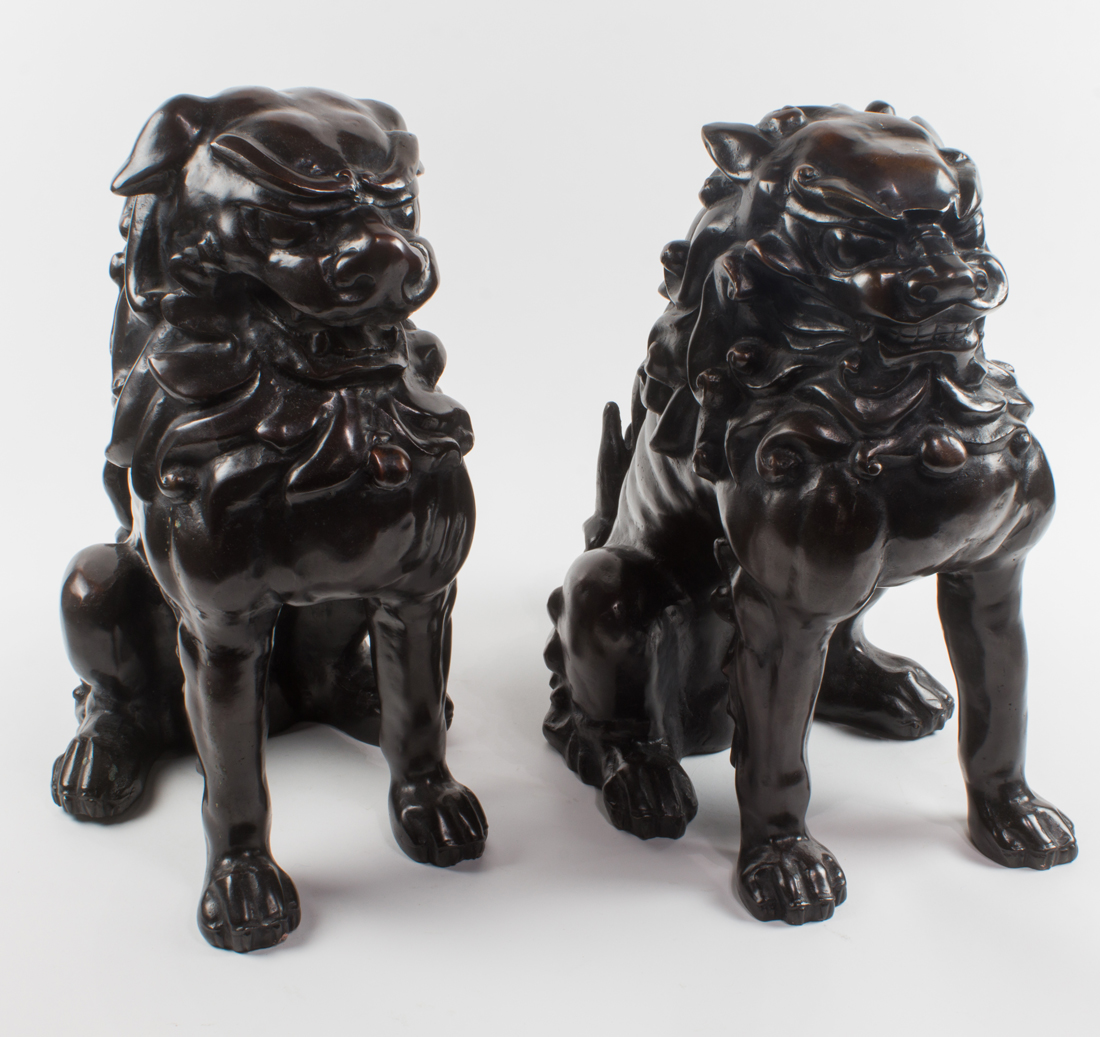 PAIR OF JAPANESE CAST BRONZE