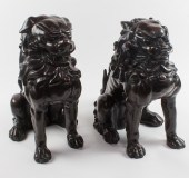 PAIR OF JAPANESE CAST BRONZE G