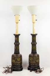 PAIR OF JAPANESE CHAMPLEVE VAS