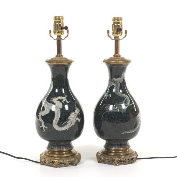 PAIR OF JAPANESE CLOISONNé DRAGON