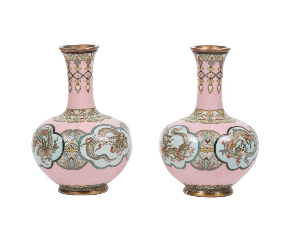 PAIR OF JAPANESE CLOISONNE ENAMEL