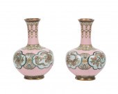 PAIR OF JAPANESE CLOISONNE ENA