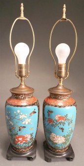 PAIR OF JAPANESE CLOISSONE ENA
