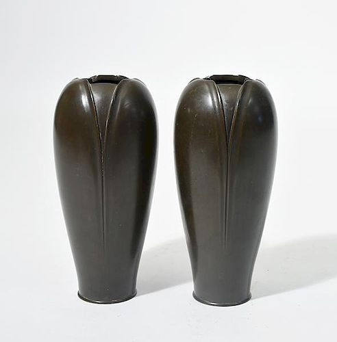PAIR OF JAPANESE MEIJI BRONZE
