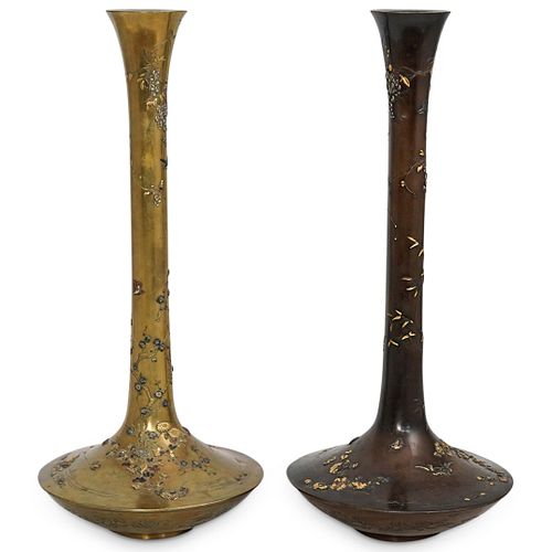 PAIR OF JAPANESE MEIJI BRONZE