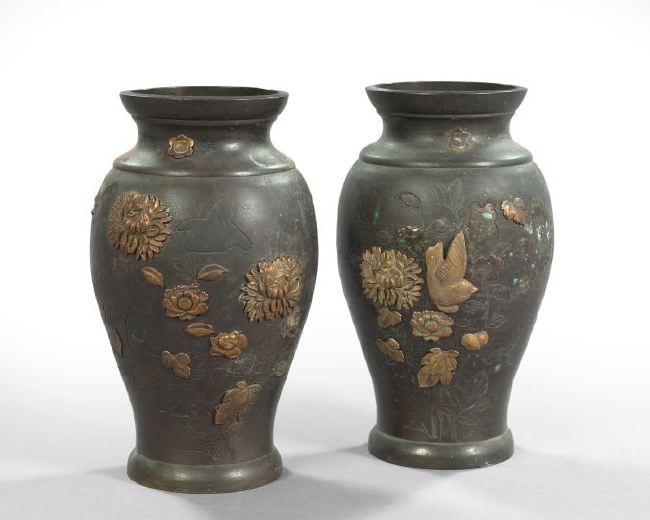 Pair of Japanese Meiji Patinated