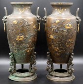 PAIR OF JAPANESE MIXED METALS