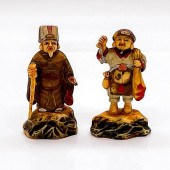 PAIR OF JAPANESE PAINTED RESIN