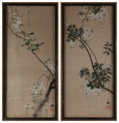 PAIR OF JAPANESE PAINTINGS MEI