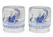 PAIR OF JAPANESE PORCELAIN CEN
